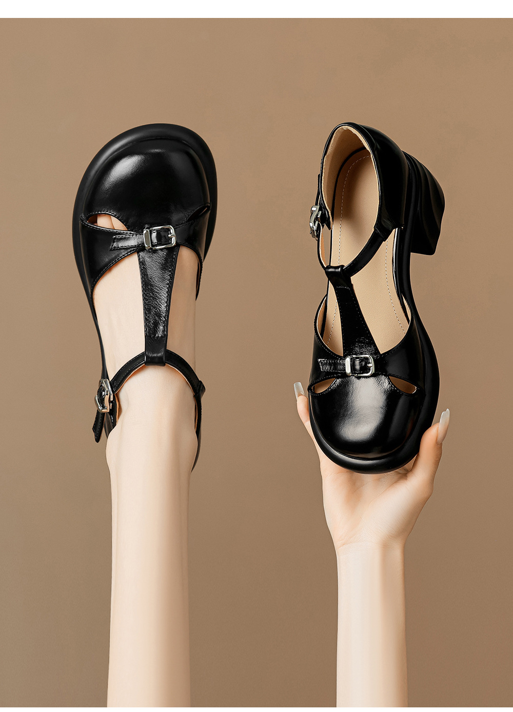 Sandal cao gót nữ mũi nhọn bít đế dày gót 6 cm phong cách đơn giản — đen chi tiết 9