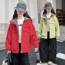外贸春秋秋冬学生女童外套加厚炸街上衣童装韩版卫衣