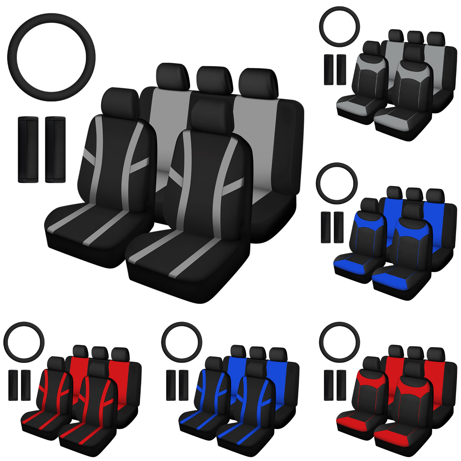 Comercio exterior cubierta de asiento de automóvil general cuatro estaciones cubierta de asiento de automóvil general con cubierta de volante de hombro