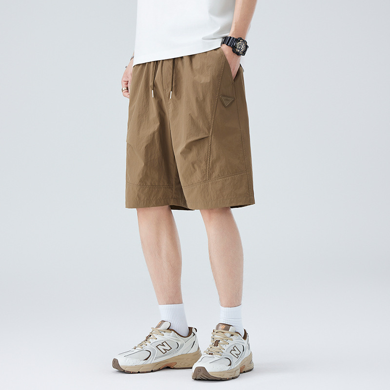 2025 Summer Thin Classy Ice Silk American Quick-Drying Shorts Men's Loose Large Size Casual Sports Five-Point Pants Trend