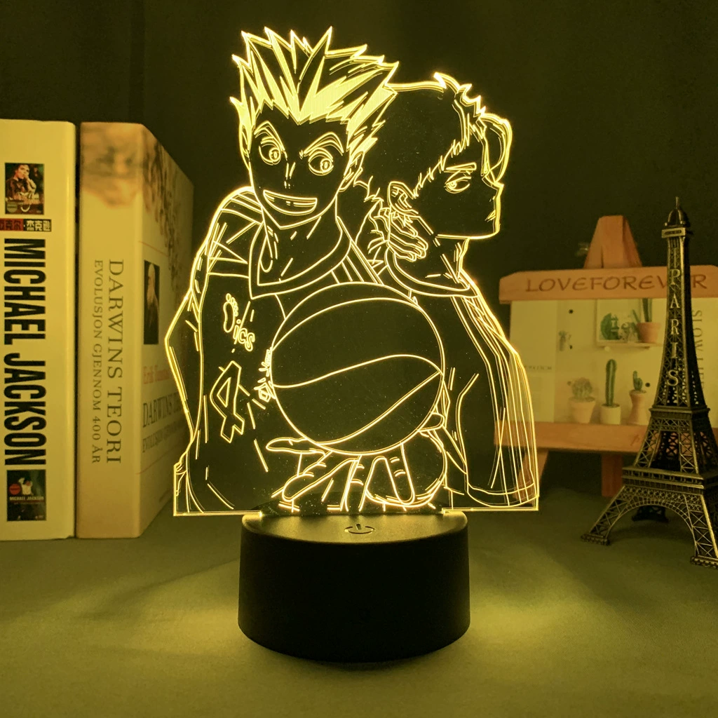 Акриловая ночная LED-лампа с волейболом, минифигура, 3D, подарок на день рождения