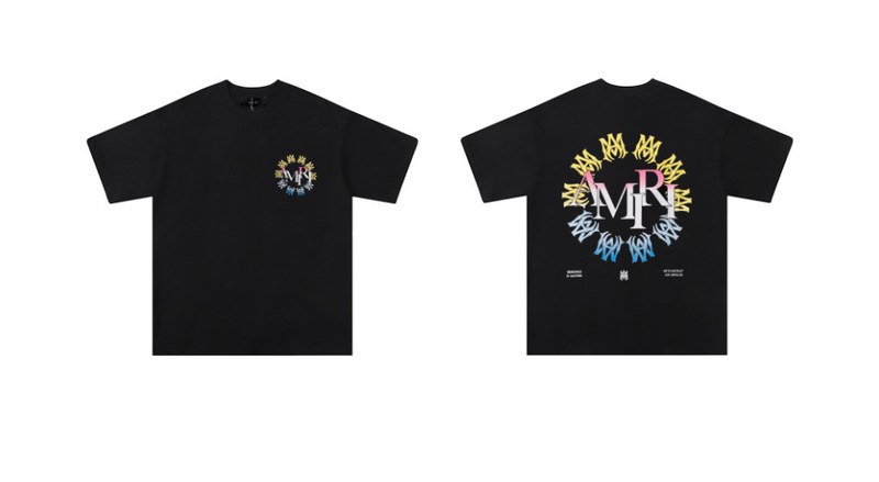 貿易クロスAm新文字クラシックプリント半袖男女同型カップルTシャツiri夏高iri製品タイプ|undefined