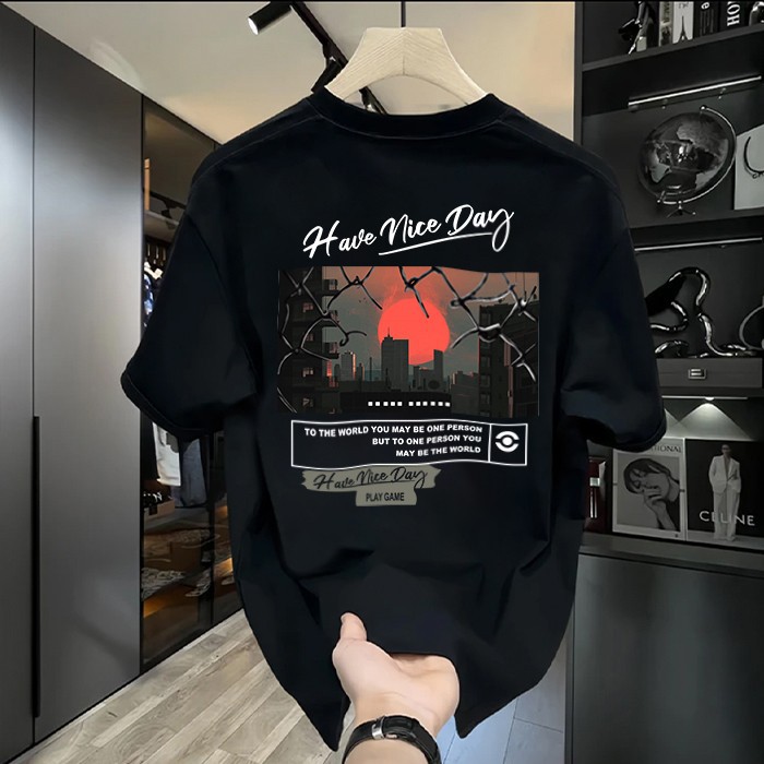 T-shirt à manches courtes grande taille pour homme, 136 kg, style américain, coupe ample, 100 % coton, extra large_voghion.com