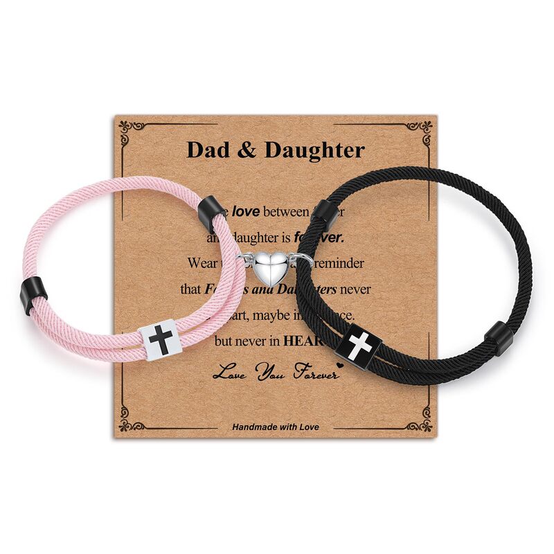 Cross-Border New Milan Rope Family Bracelet Alloy Cross Magnetic Love Gift Friendship Braided Bracelet Set Cross-Border New Milan Rope Family Bracelet Alloy Cross Magnetic Love Gift Friendship Braided Bracelet Set