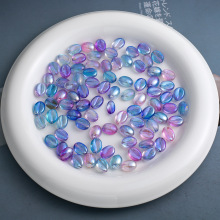 鼎奕冷月渐变双色咖啡豆电镀通孔树脂散珠异形珠子diy手机链配E18