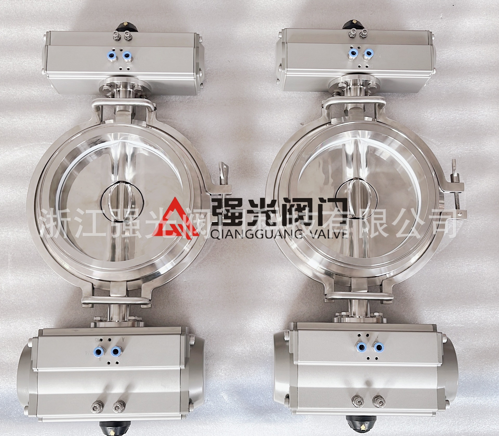 卫生级，不锈钢，卡箍快装，气动双转子计量蝶阀，食品级304/316L