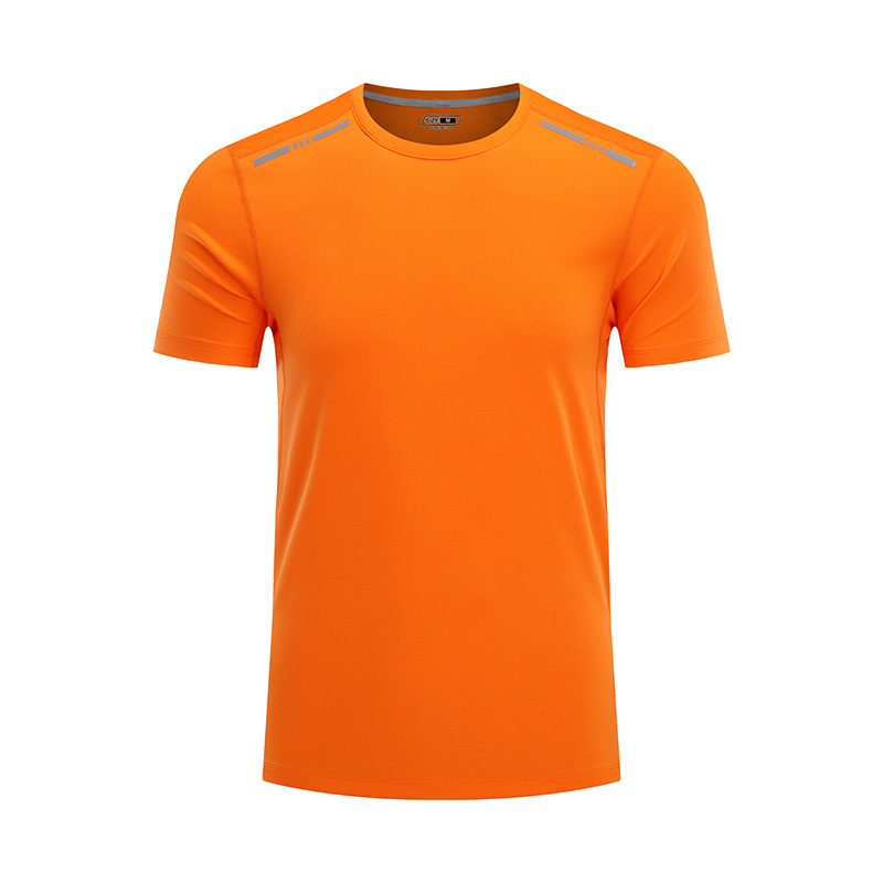 Ag de alta gama antibacteriano desodorante sudor absorción cuello redondo camiseta de publicidad deportiva reflectante de manga corta camiseta de secado rápido camiseta personalizada