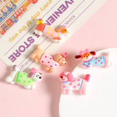 光沢のあるかわいいダックスフントの子犬樹脂 diy クリーム接着剤携帯電話ペンダントヘアピンヘッドロープ携帯電話ケース素材