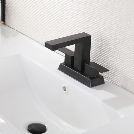 Cuatro pulgadas transfronterizas doble manija doble abierto grifo de lavabo frío y caliente lavabo de baño lavabo de baño