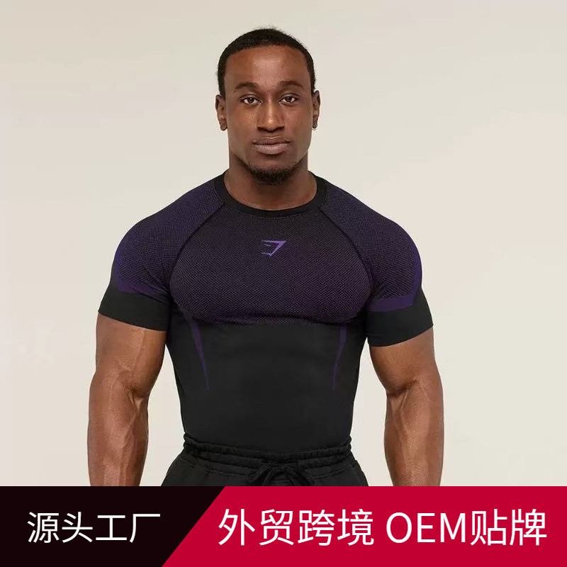 Gymshark's Popular Running Sports Fitness Tops Casual Breathable Tight-Fitting Short-Sleeved T-Shirts Bodybuilding Sports Tops Gymshark's Popular Running Sports Fitness Tops Casual Breathable Tight-Fitting Short-Sleeved T-Shirts Bodybuilding Sports Tops