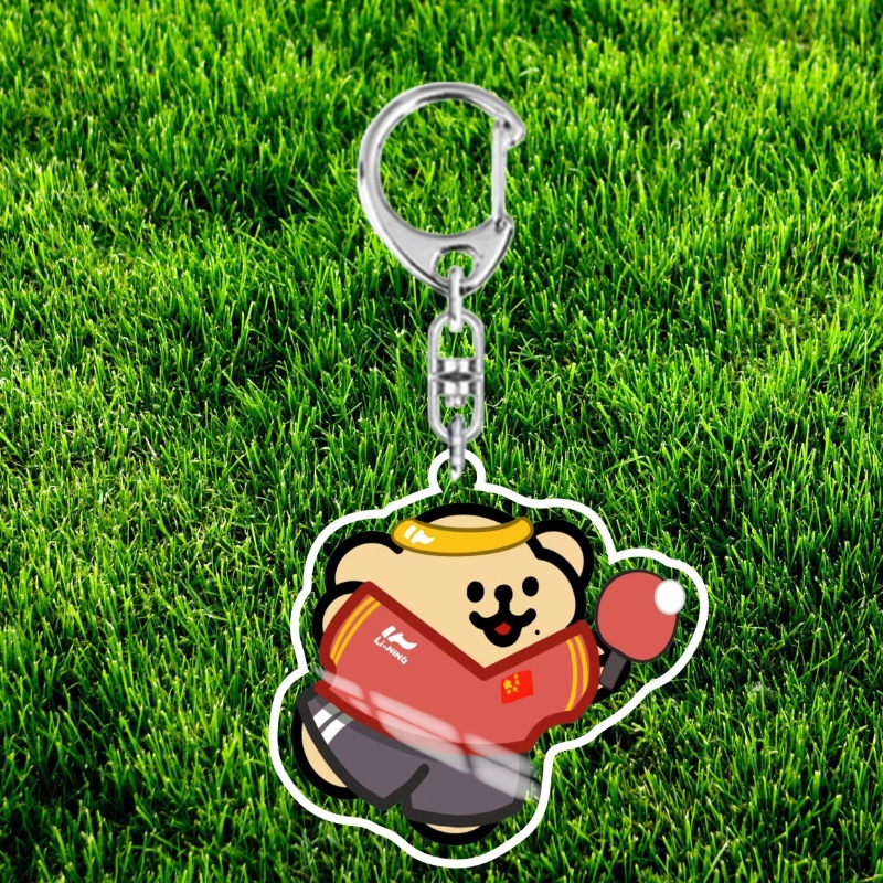 (2개) 귀여운 강아지 탁구 귀여운 클럽 선물 GUOPING SASHA 큰 머리 커플 아크릴 키 체인 펜던트