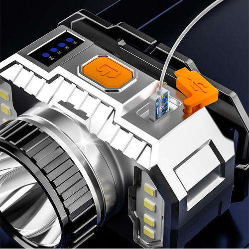 Wholesale running lamp headlamp household night fishing strong light camping lamp emergency lamp outdoor USB rechargeable headlamp power display