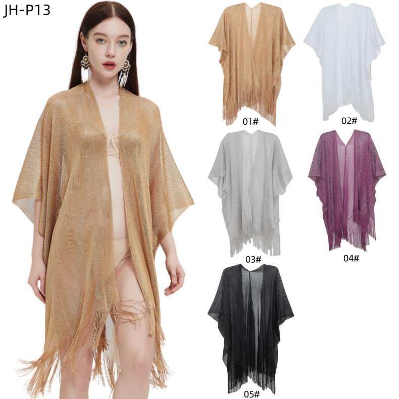 Women's Streetwear Solid Color Polyester Tassel Shawl display picture 4