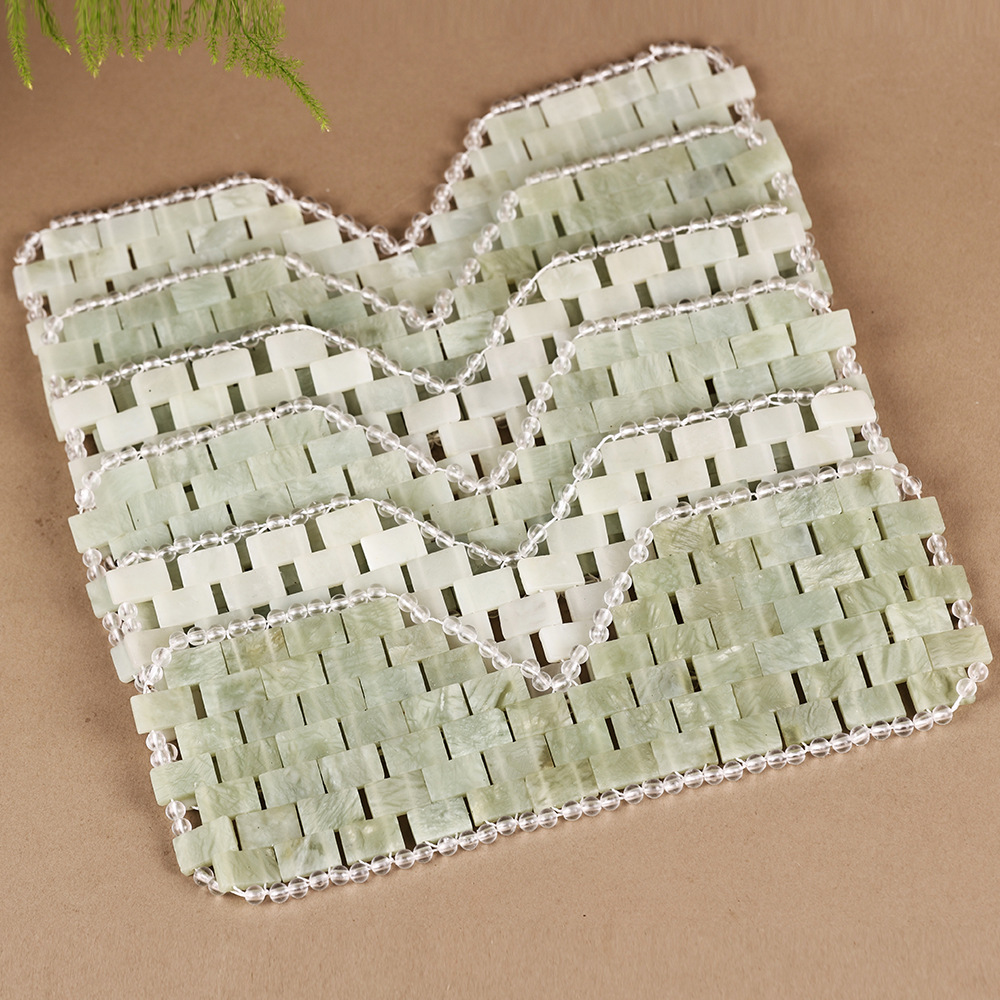 Jade massage facial care eye mask, Xiuyan green jade, soft jujube jade face jade eyelids, handmade and cross-border