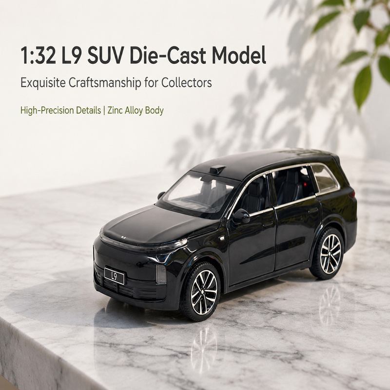 New 1:32 Scale Li Auto L9 Die-Cast Realistic Alloy Car Model with Sound and Light, Six Openable Doors, Children's Toy Car Wholesale
