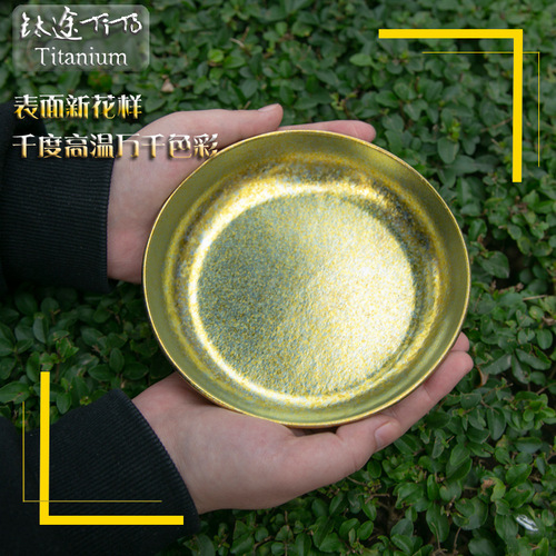 Titanium Trail Pure Titanium Plate Outdoor Camping Picnic Tableware Titanium Alloy Plate Steam Meal Plate Home Dinner Plate Set