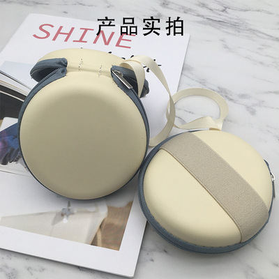 批發蕉下同款EVA折疊墨鏡太陽鏡時尚便攜圓形收納盒拉鏈包眼鏡盒