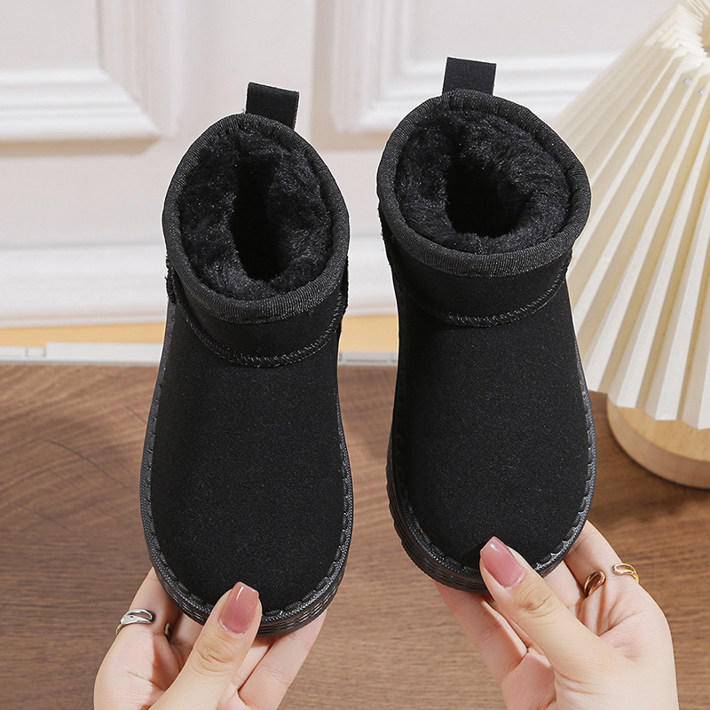 Botas de neve infantis para mulheres no outono e inverno de 2023, novo calor espesso e pelúcia para meninos de oito ou nove anos,_voghion.com