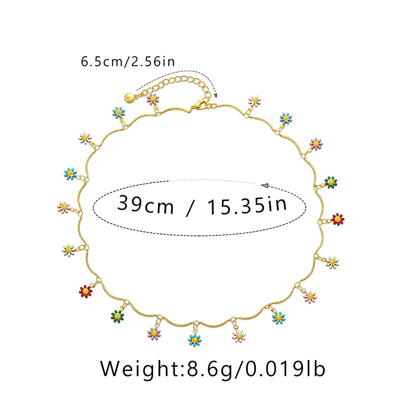 Retro Flower Copper Necklace 1 Piece