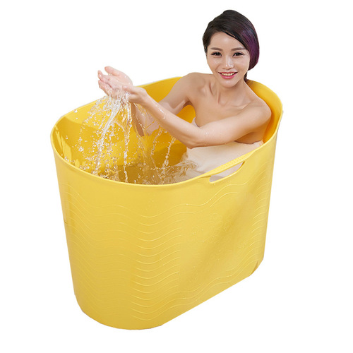 UG73 Adult Folding Bathtub Adult Bathtub Home Thickened Simple Steaming Full Body Bathtub