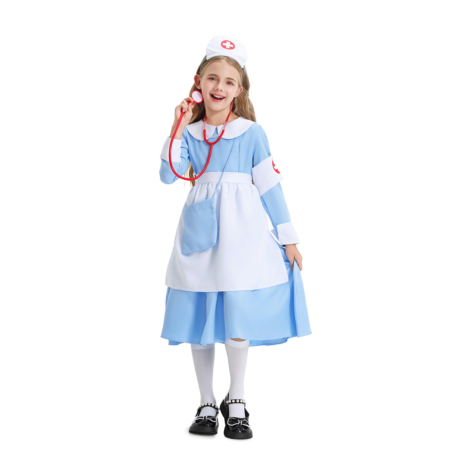 Halloween Kidsren's Costume Blue Dress Nurse Costume Doctor Nurse Costume Girl Maid Costume Cos Performance