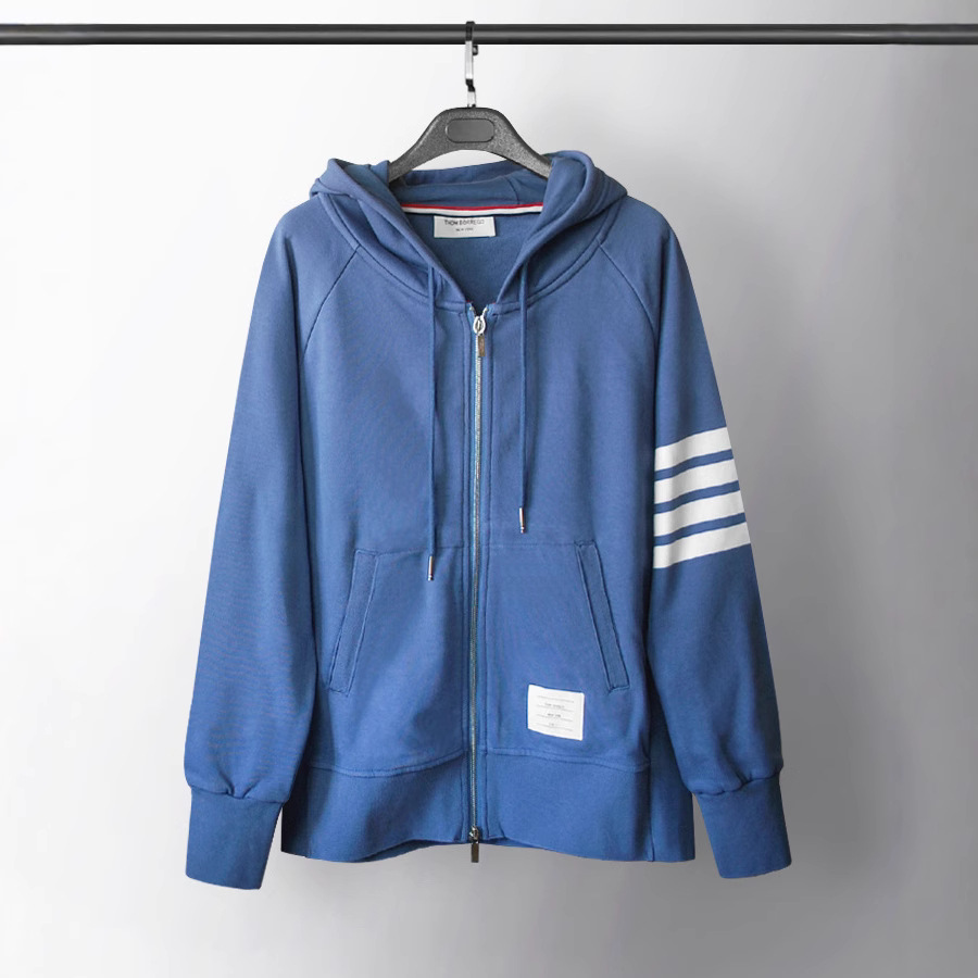 春秋季色织拉链连帽外套男女情侣装帽衫新款休闲卫衣