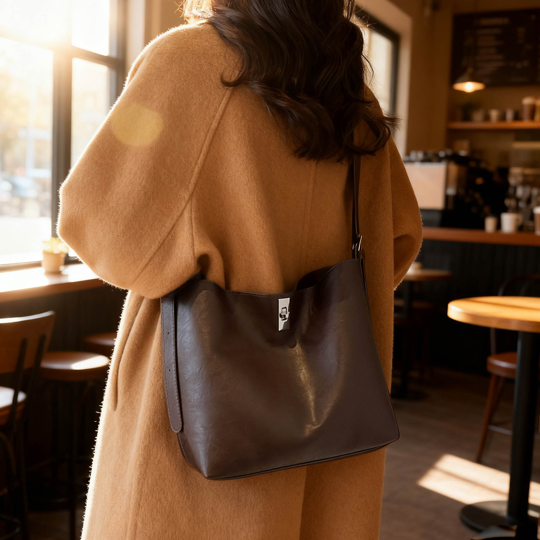 Bolsa de brazo retrógrada de gran capacidad para mujeres 2025 nueva moda coreana bolso especial simple bolso de cubo de hombro