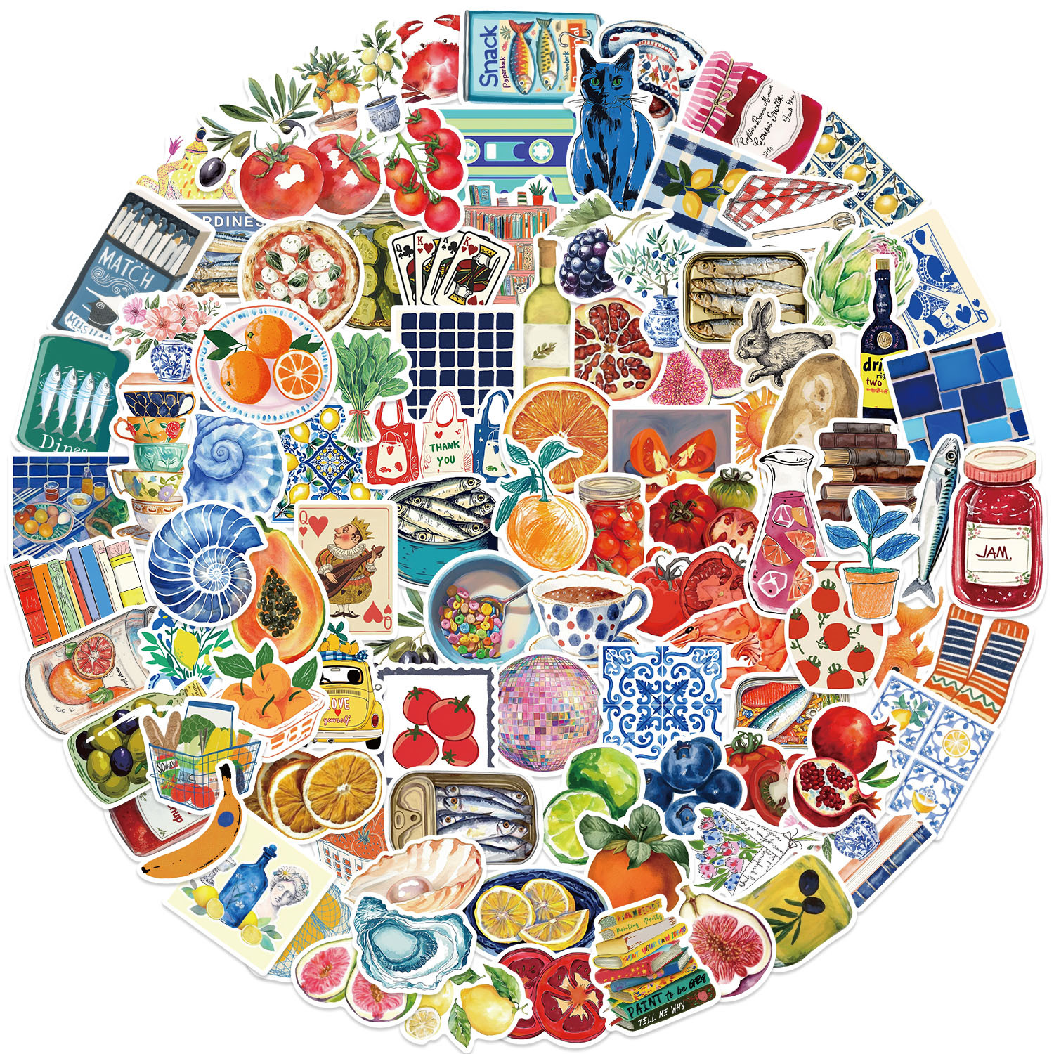 48g Weight Stickers Stationery Type 1 Set Quantity School, Graduation Occasion PVC self-adhesive Material Cartoon, Fruit Pattern Cute Style 1 Set Cartoon Fruit School Graduation PVC Self-adhesive Cute Stickers 3
