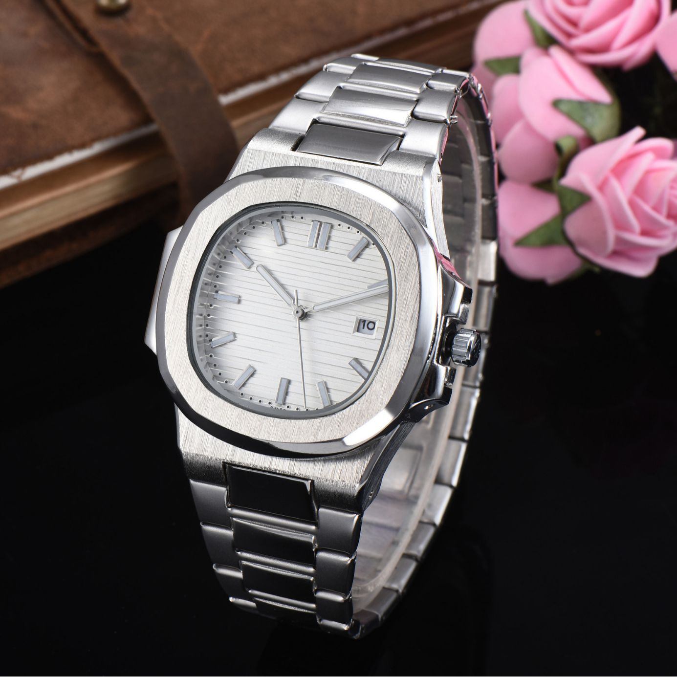 Fine Steel Fashion Men's Watch Baijia Nautilus Fully Automatic Quartz Business Men's Watch Can Be Shipped with Advantages