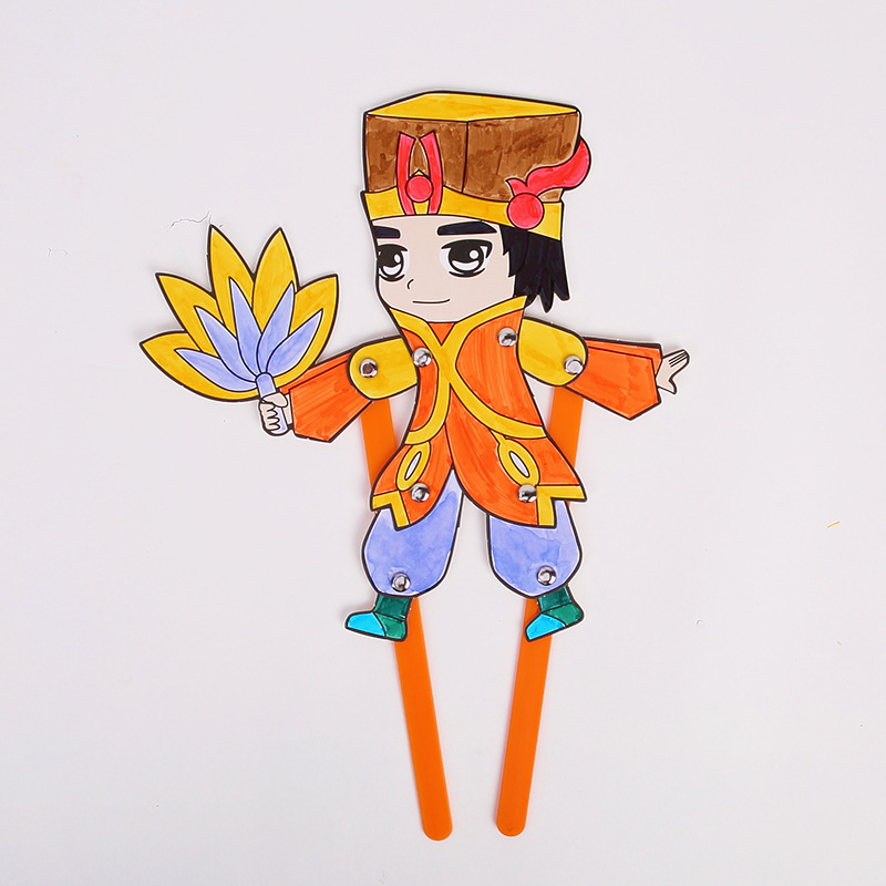 Juego de sombras Diy hecho a mano Viaje al oeste Personajes Puzzle para niños Paquete de material de pintura Jardín de infantes Juguetes de ensamblaje creativo