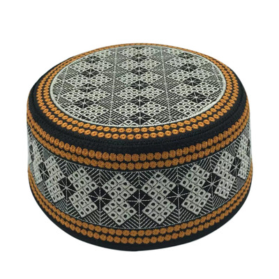 man Hui Hat Flat Rounded edges Hui white Hui Flat cap lattice stripe