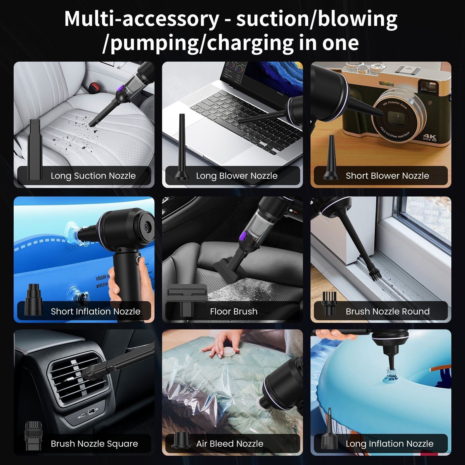 Cross-Border Car Vacuum Cleaner, Multi-Functional, Brushless, Dual-Purpose for Home and Car, Handheld, High Suction Power, High Power Car Vacuum Cleaner