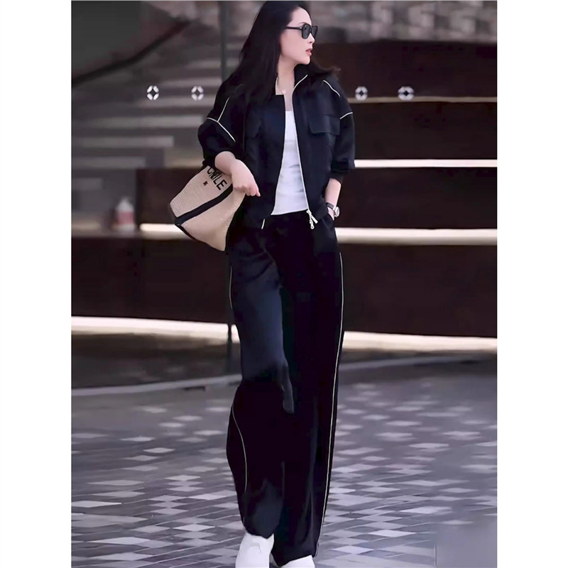 深圳南油高级感欧货套装女2025秋季时尚减龄外套上衣阔腿裤两件套|undefined