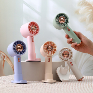 New Mini High-Looking Small Fan Portable High-Wind Lazy Handheld Fan Student Office Mobile Phone Holder