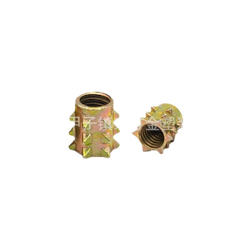 Oriental de oro de aleación de zinc de plástico interior y exterior dientes muebles tornillo tuerca interior hexagonal tuerca de los muebles con tuerca de espina intermedia image 6