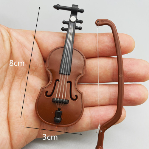 Mini violin, electric guitar, miniature scene model, desktop musical instrument decoration, small ornaments, shooting props