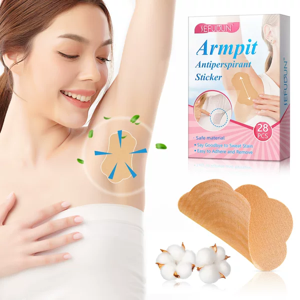 Sefudun Invisible Disposable Sweat-Absorbing Stickers Armpit Antiperspirant Sticker 28Pcs