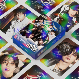 New 124 Laser Card STRAYKIDS New Album Flash Card Stray Kids Holographic Card Sticker Double Sided LOMO