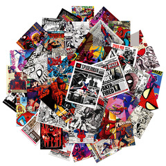 スパイダーマンステッカー、ポスター、新聞紙、粘着カップ、防水ノートブック、装飾ハンドブック、周辺クリエイティブ50枚