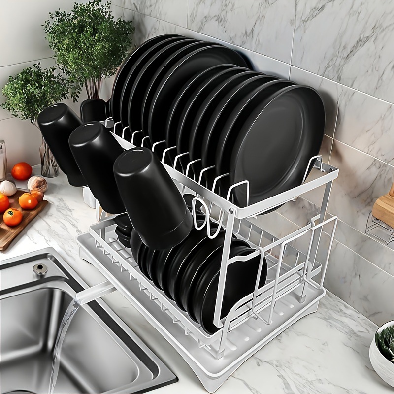 Doble Dish Rack For 2 tier Kitchen Countertops Cutlery transfronterizo