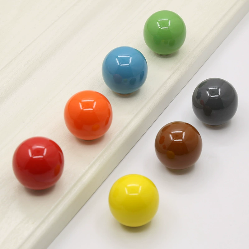 Цвет Керамический Шкаф Дверная Ручка Простой Шкаф Ящик Мяч Круглый Одно Отверстие Ручка Крышка Бутылки Ручка