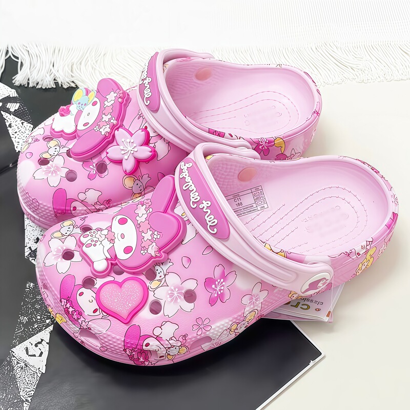Cross Women's Clogs My Melody Sanrio Summer Breathable Lightweight Beach Shoes Closed-Toe Slippers Cross Women's Clogs My Melody Sanrio Summer Breathable Lightweight Beach Shoes Closed-Toe Slippers