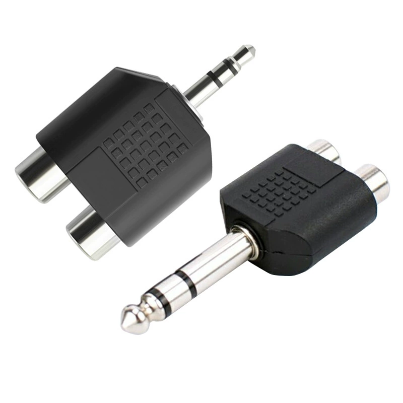 6.5 to 2RCA lotus hole adapter 3.5 to 2AV audio adapter mobile phone computer audio splitter