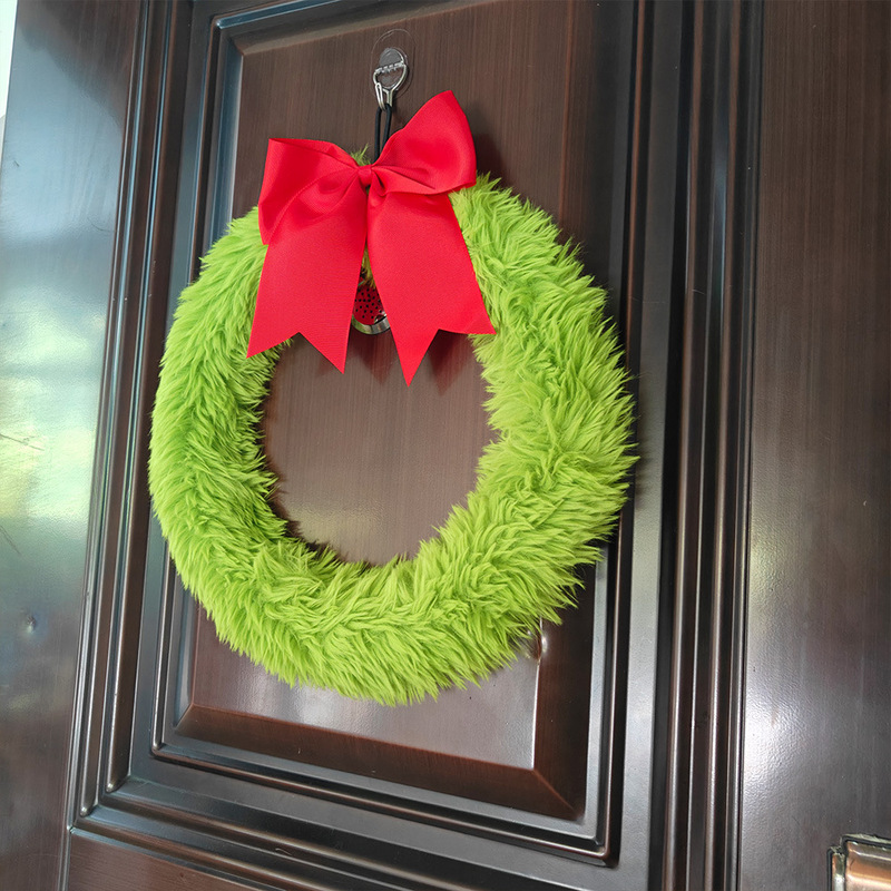 クリスマスリース クリスマスぬいぐるみリース クリスマスサークルガーランド クリスマスリースドアハンギング フロントドアクローゼットテーブル装飾|undefined