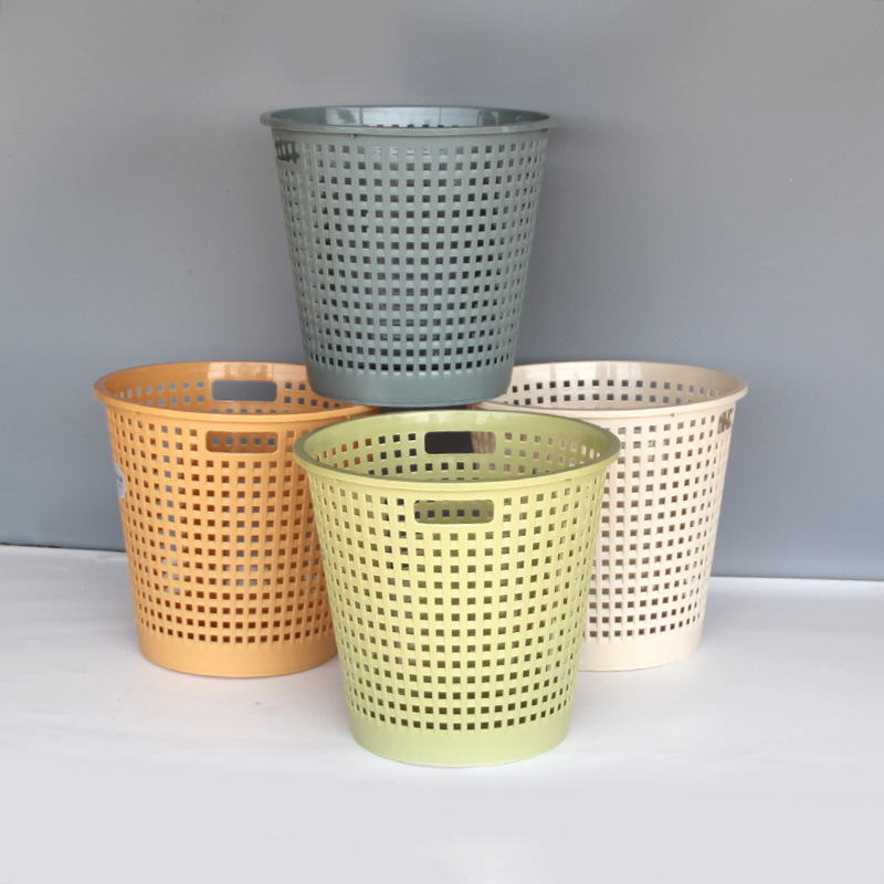 Camellia Trash Can Waste Paper Basket Household Large and Small Student Dormitory Office Living Room Kitchen Bathroom Trash Can