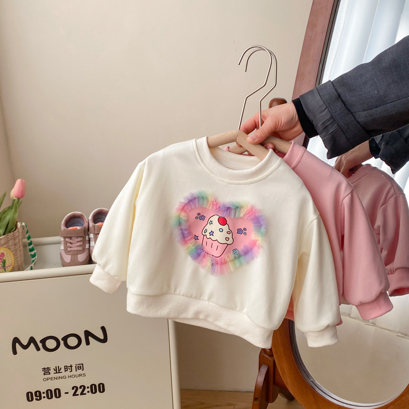 Women's Sweatshirt Spring Version 2024 New Children's Stylish Casual Clothes for Little Girls and Babies Spring Top with Long Sleeves