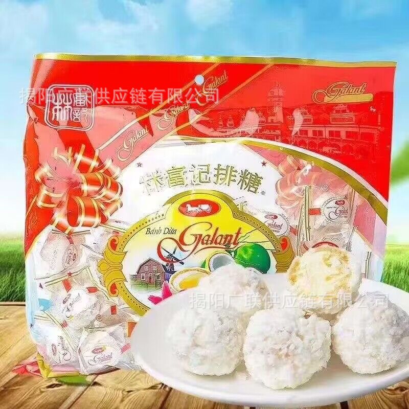 批发越南进口林富记排糖椰蓉球排糖夹心酥球年货礼袋360g20袋1箱
