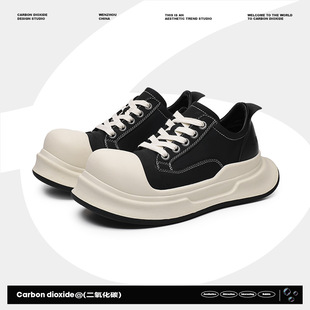Mickey Black and White Big Head Round Toe Shoes Men's Shoes 2024 Niche New Ugly Cute Platform All-match Casual Shoes Low-top Board Shoes