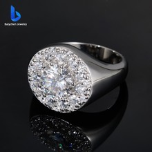 正品3ct莫桑石戒指女纯银S925银D色欧美情侣豪华婚戒求婚结婚手饰