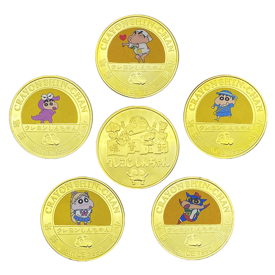 Lápiz de animación pequeño nuevo alrededor de doce monedas conmemorativas de pintura metálica coleccionable insignia puede ser aprobado